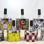 Küçük Boy Metal Renkli Basmalı Küllük Yuvarlak