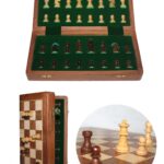 Mıknatıs Taşlı Ahşap Katlanabilir Kutulu Satranç Oyunu 30 Cm