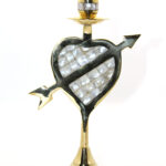 Pirinç Sedefli Tekli Şamdan 20 cm