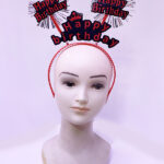 Happy Birthday Neon Kırmızı Doğum Günü Tacı