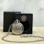 Özel Kutulu Dad (Baba) Tasarımlı Gümüş Köstekli Saat