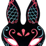 Siyah Mavi Kırmızı Tavşan Maskesi