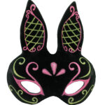 Siyah Süet Kaplama Tavşan Maskesi