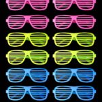 Retro Neon Fosforlu Panjur Gözlük - 12 Adet