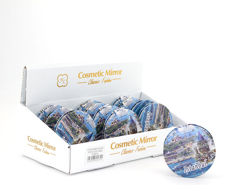 Taşlı İstanbul Tasarımı El Aynası İnce Model 19