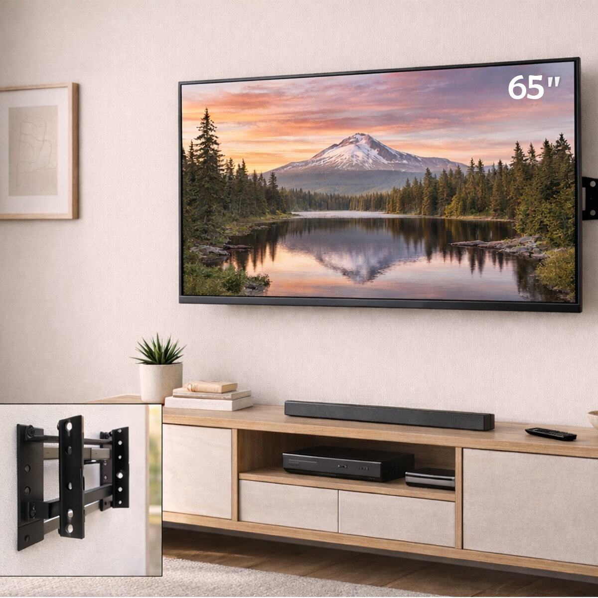 65 İnç ve 32 İnç - 65 İnç Sabit TV Askı Aparatı - LCD LED TV Uyumlu - 82-165 cm - Görsel 2