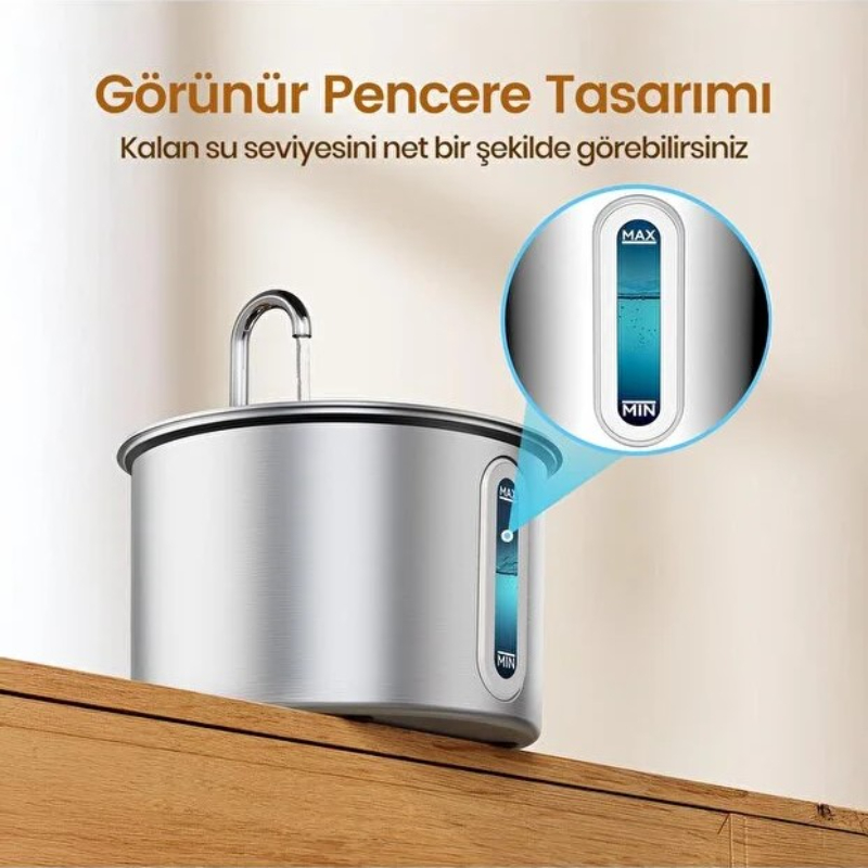 Evcil Hayvan Su Pınarı - Paslanmaz Çelik - 2.2 Litre Kapasite - Görsel 2