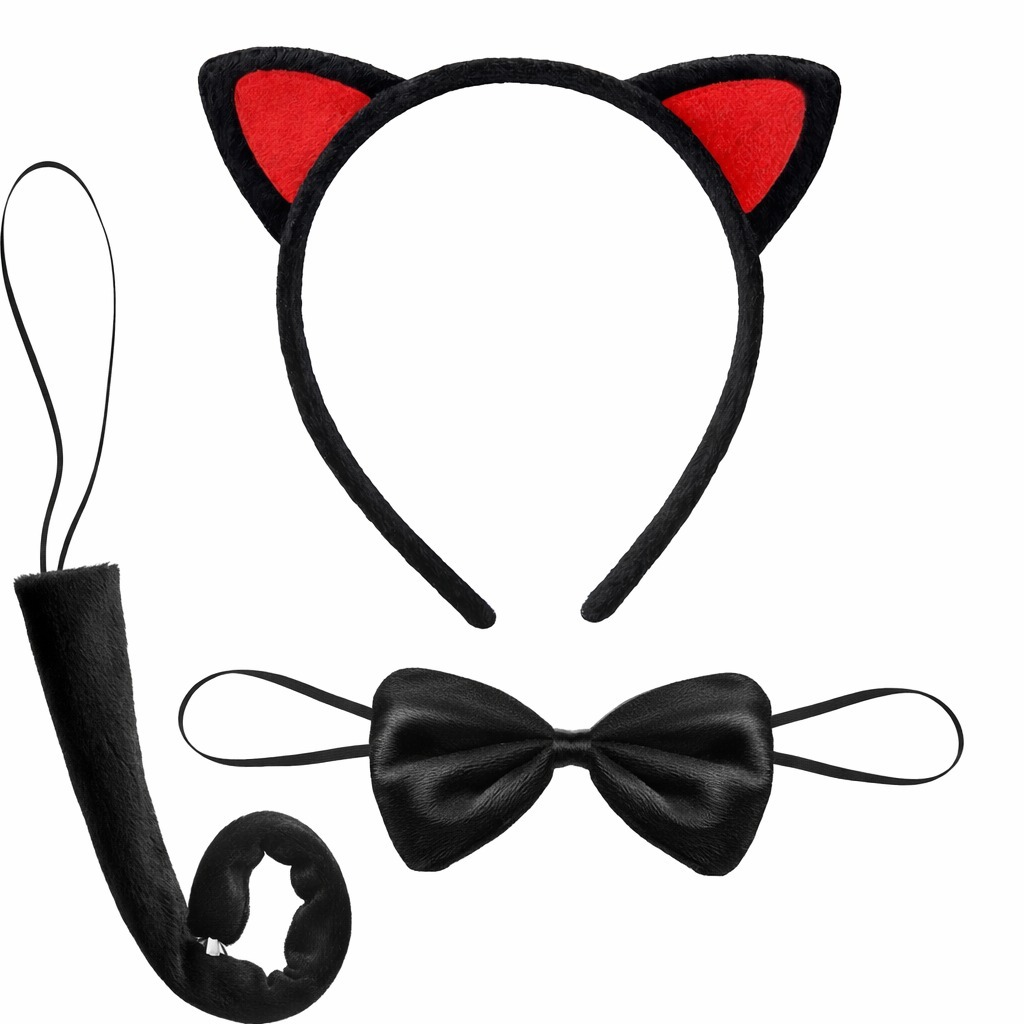Kırmızı Kulaklı Kedi Kostüm Seti – Taç
