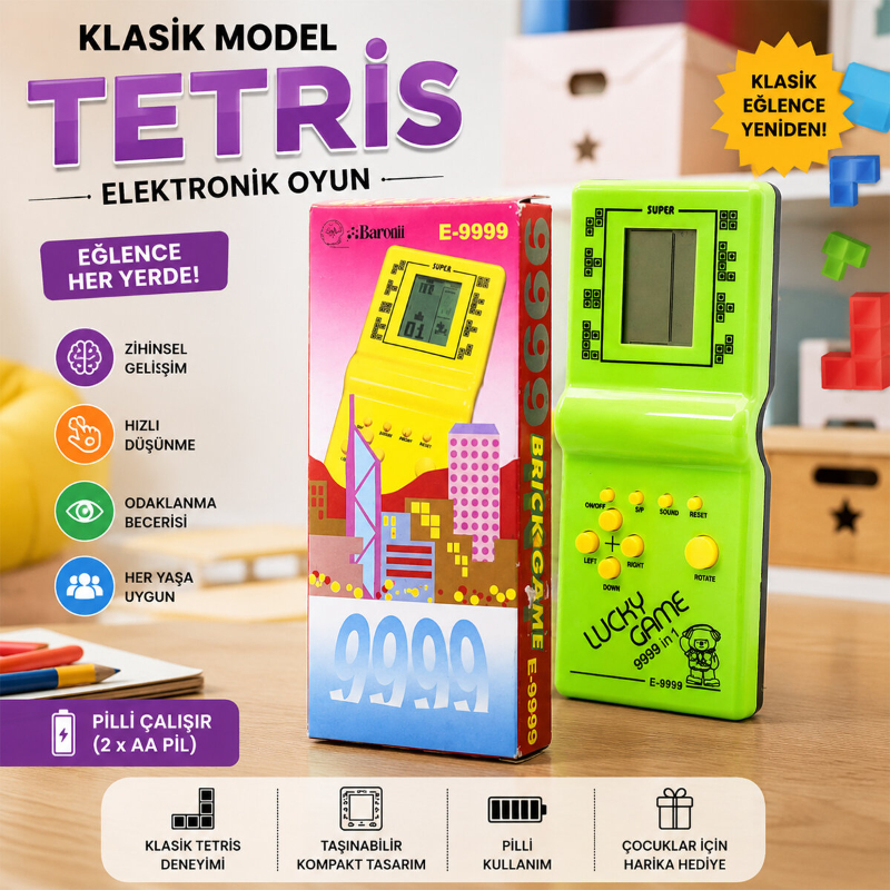 Klasik Model Tetris - Pilli - Elektronik Oyuncak - Görsel 2