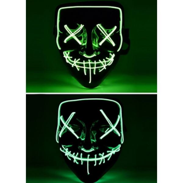 LED Işıklı Yeşil Maske - Görsel 2