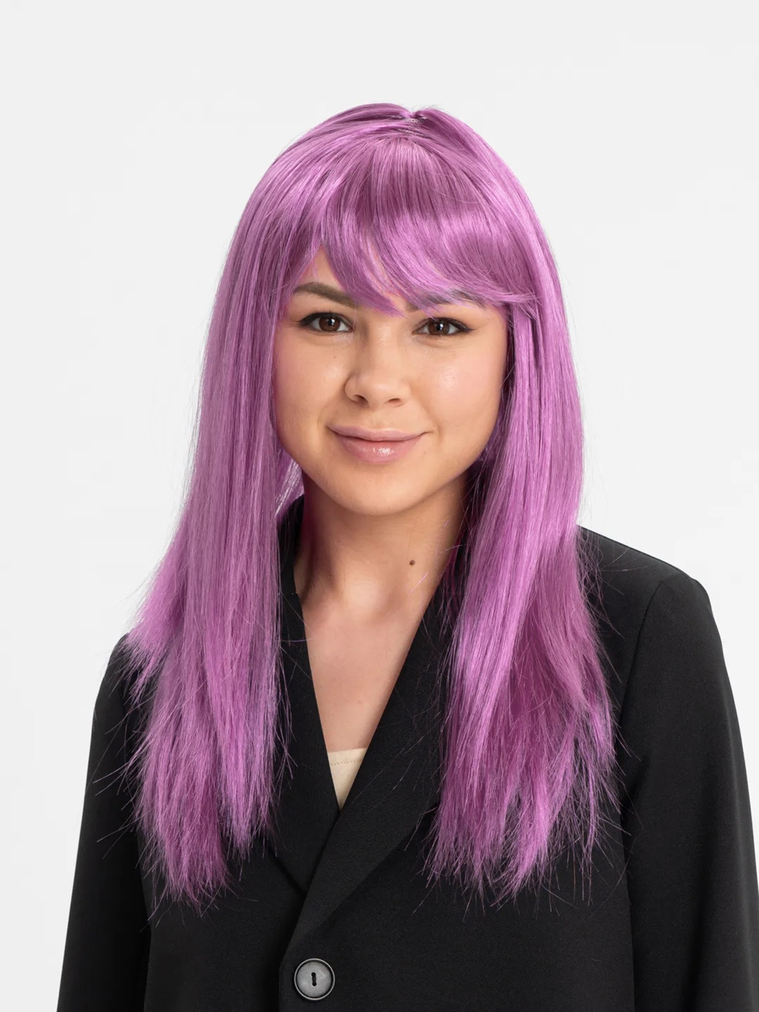Rose Pembe Düz Kesim Peruk