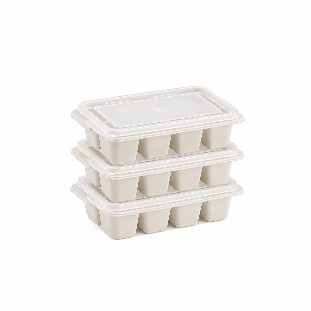 3'lü Mini Buz Kalıbı - Küp Şekilli - Kapaklı - Plastik - Görsel 2